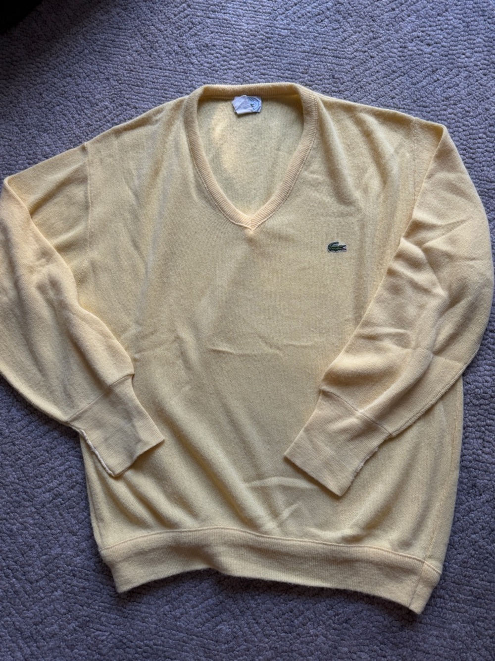 Lacoste Men’s Pale Yellow V-Neck Sweater
